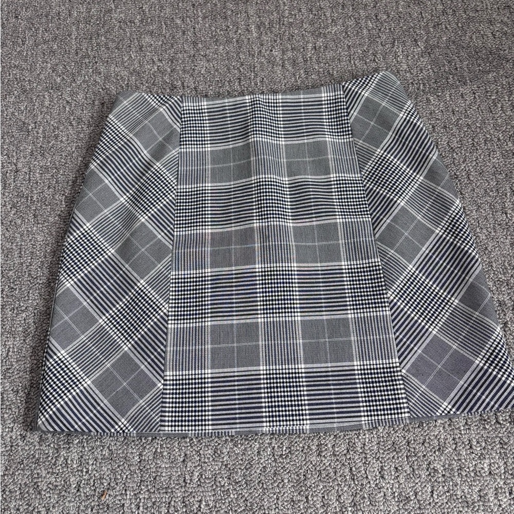 Classic Gray Plaid Mini Skirt